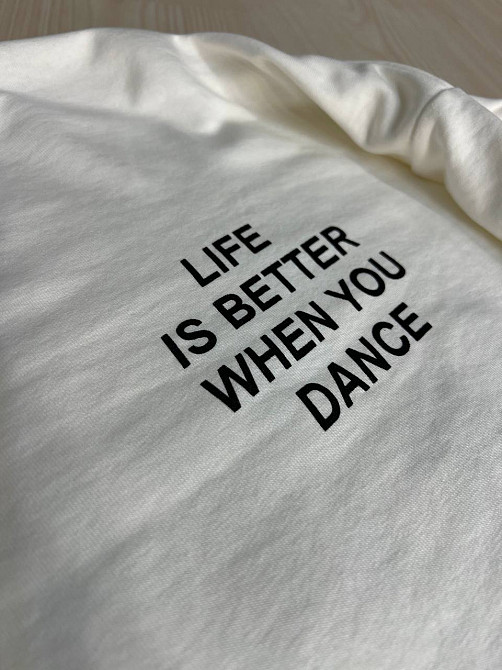 Свитшот женский LSK 5258 длинный оверсайз с рисунком на спине белый, белый, XL Киев - изображение 8