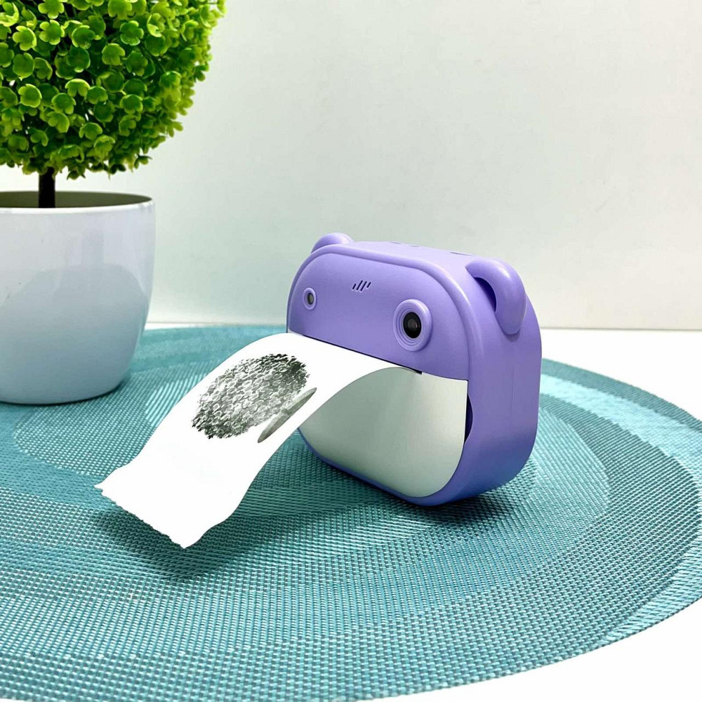 Фотоапарат-принтер фронтальна камера чб друк USB-кабель 2 рулони термопапери звук фото відео ігри SD роз'єм Фіолетовий (C 66631) Чернігів - фото 10