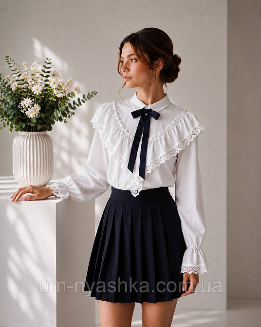 Красивая школьная блузка с длинным рукавом 122-164 Кривой Рог - изображение 3