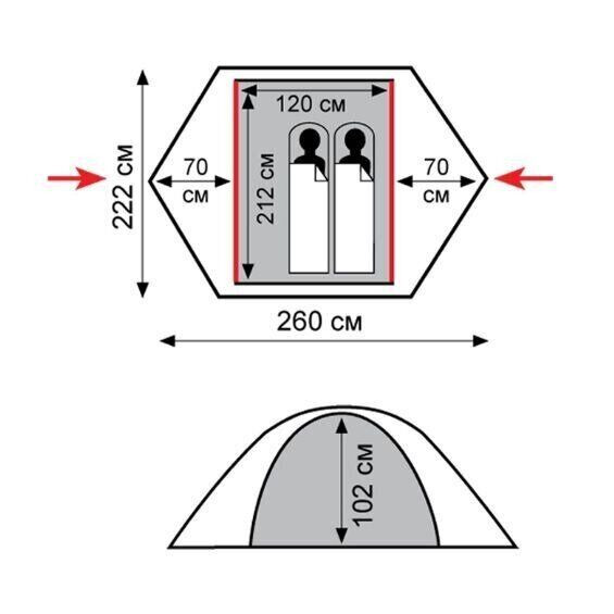 Палатка Tramp SARMA 2 (V2) серая Киев - изображение 4