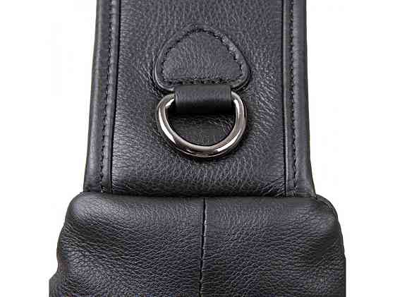 Кожаный черный мужской слинг 18х32х7, сумка рюкзак на одно плечо TIDING BAG A25F-617-1A черная Киев