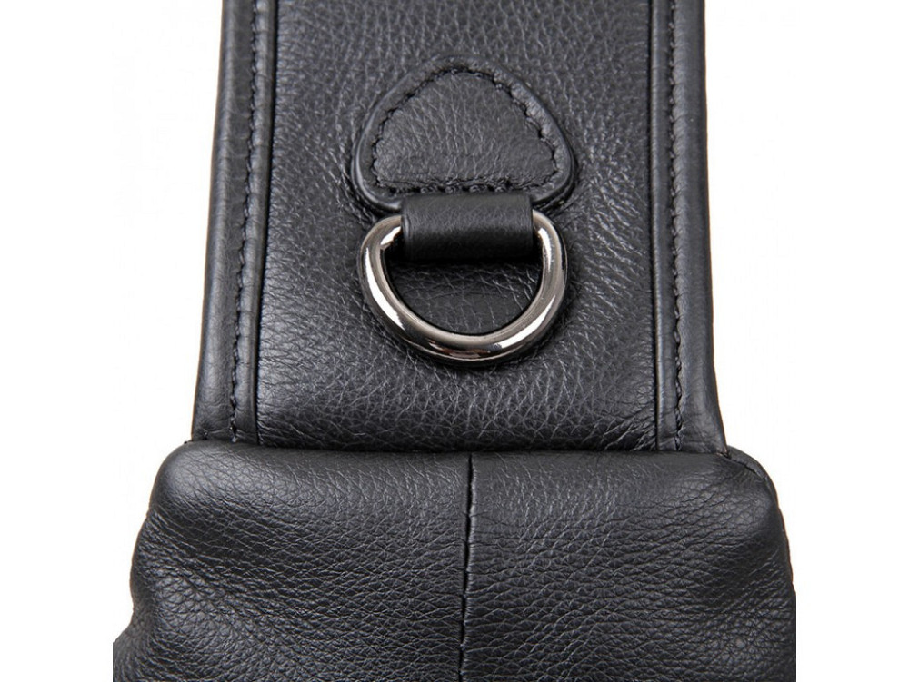 Кожаный черный мужской слинг 18х32х7, сумка рюкзак на одно плечо TIDING BAG A25F-617-1A черная Киев - изображение 4