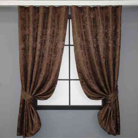 Комплект коротких штор VR-Textil Жаккард Sultan YL № 1202ш Шоколадный 130х170 см 2 шт (35-0078) Киев