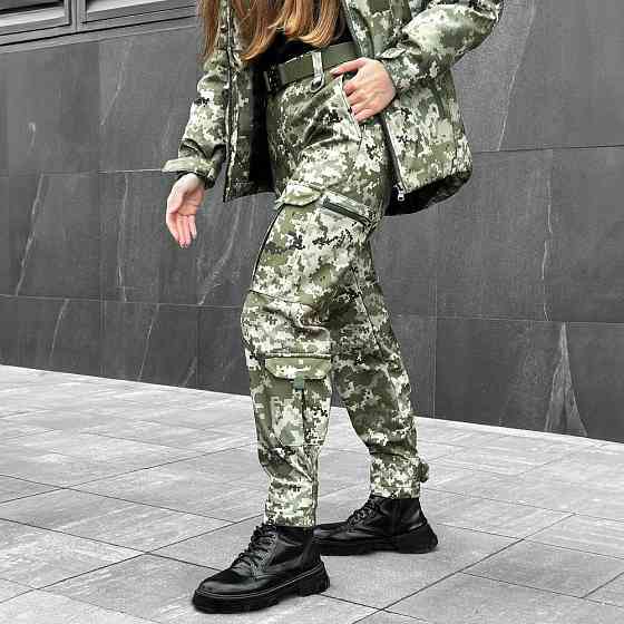 Брюки-карго для женщин с боковыми карманами пиксельные Pobedov Static Киев