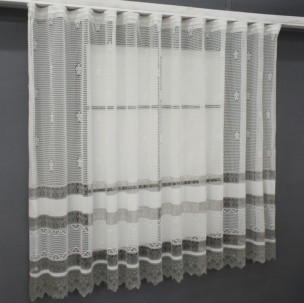 Тюль сітка VR-Textil Juli № 1436т Арка на кухню колір молочний з сірим 500х150 см (53-0003) Київ - фото 1