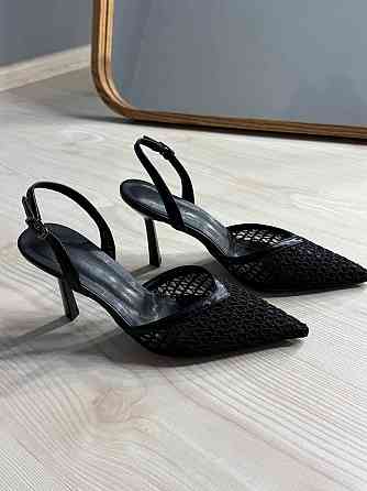 Туфли женские Meideli 2051-5 слинбеки сетка на шпильке черные, 37, 24 см Киев