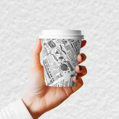 Стаканы одноразовые Romus Drink time бумажные 350 мл 30 шт. Газетка черная (R350307711) Винница