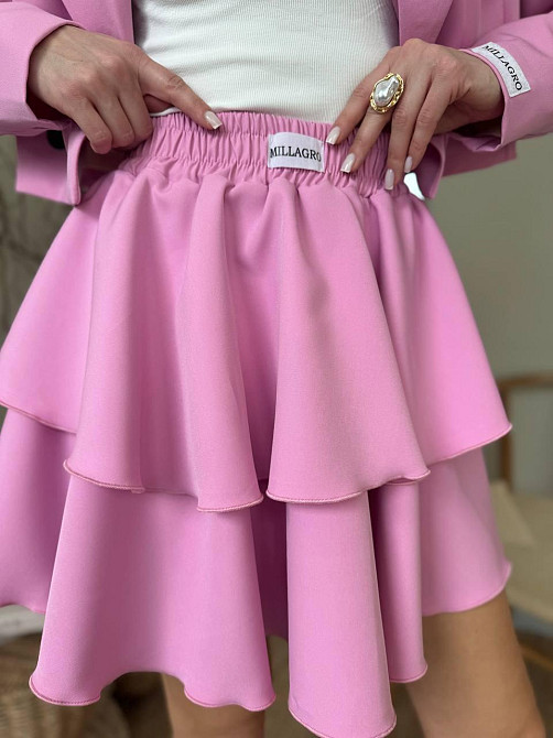 Женский стильный костюм двойка: пиджак и юбка креп-костюмка + подкладка Розовый, 42/44 Одесса - изображение 6