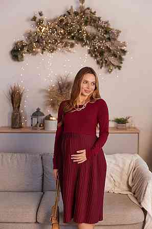 Стильна святкова сукня для вагітних та годувальниць Toledo розмір XXL (50) Lullababe Бордовий Кривий Ріг