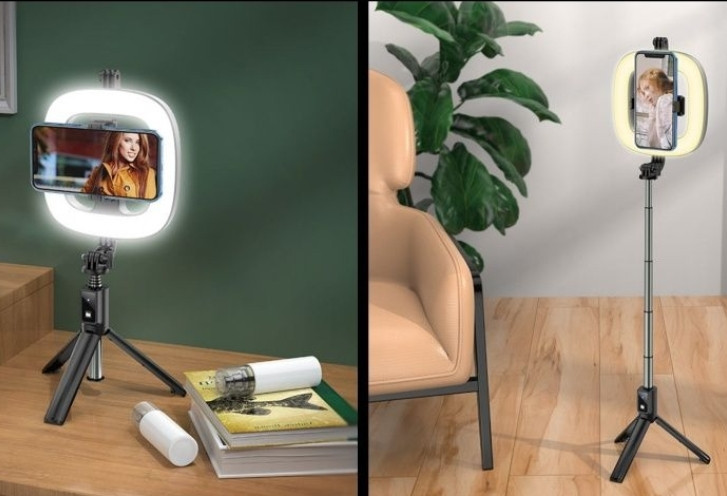 Селфі палиця кільцева HOSO LV03 Plus, штатив трипод Лампа Київ - фото 7