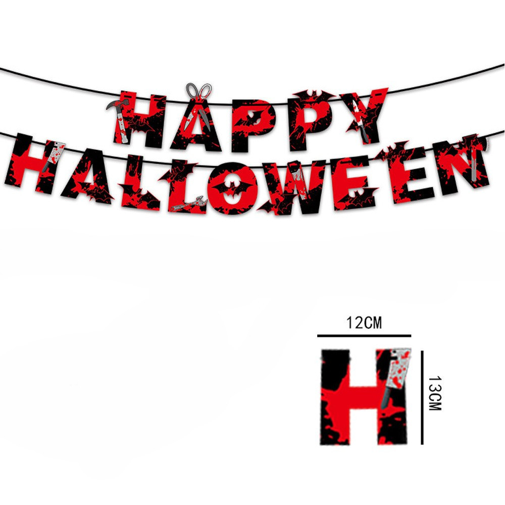 Гирлянда Хэллоуин бумажная Happy Halloween 3 м черно-красный Киев - изображение 2