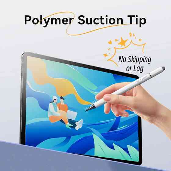 Стилус - ручка для ємнісних екранів 3-в-1 Magnetic Stylus Pen White Aluminum Alloy Type Vention Винница