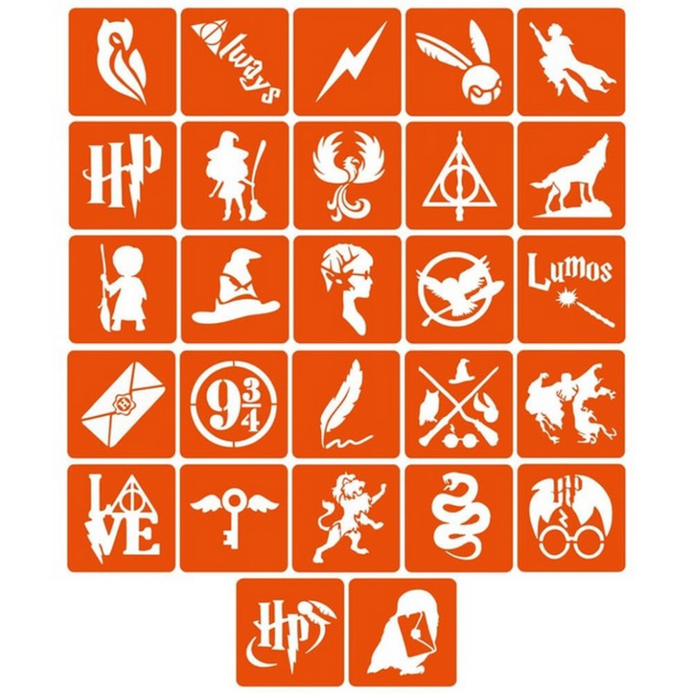 Набір трафаретів для біо-тату "Гаррі Поттер" garri-potter_5x5_27_1 Вінниця - фото 1