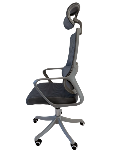 Офисное эргономичное кресло ERGO E2502 с сетчатой обивкой серое Киев - изображение 4