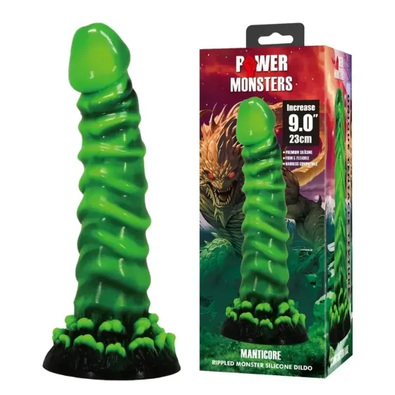 Фаллоимитатор силиконовый Power Monsters Manticore на присоске, зеленый, 4.5 см х 23 см Sex Aura Киев
