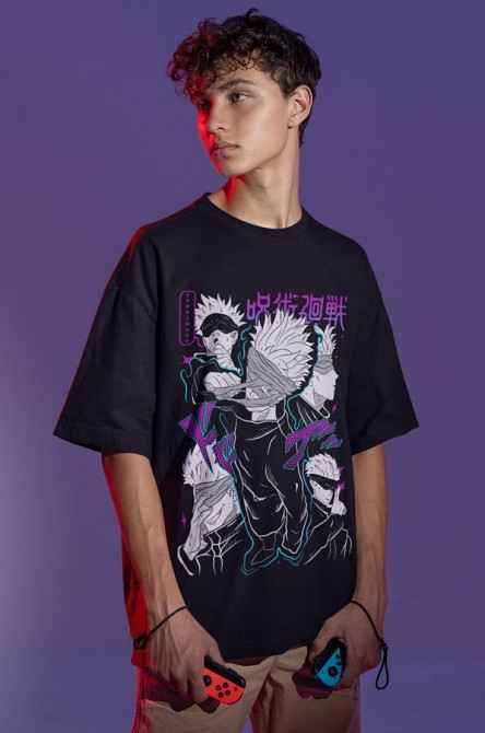 Футболка для мальчика аниме Магическая битва оверсайз (рост от 165 до 180 ) Черний AnimeJ0838m Днепр - изображение 3