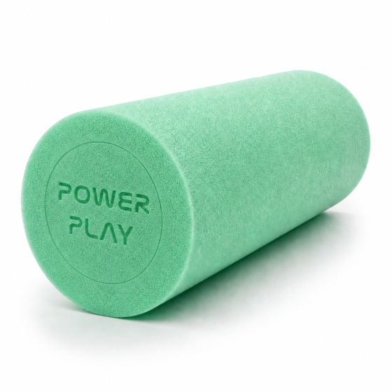 Масажний ролик (роллер) гладкий PowerPlay 4021 Fitness Roller Зелений (30x15см.) Каменское