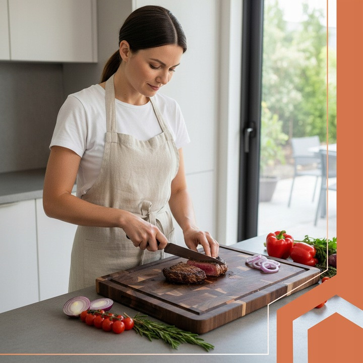 Кухонная разделочная доска из дерева акации с бортиками Ruhhy (26924) Нововолынск - изображение 7