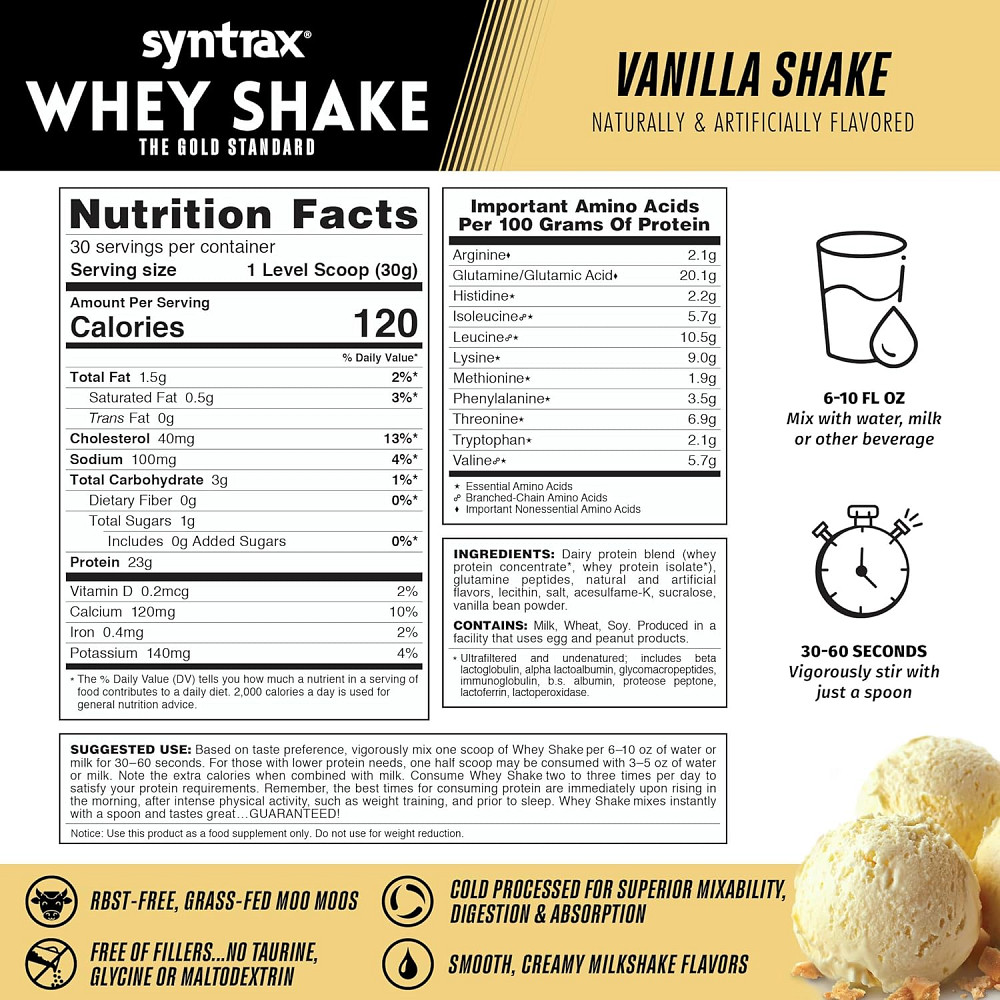 Протеїн Syntrax Whey Shake 908 g (Vanilla Shake) Луцьк - фото 2
