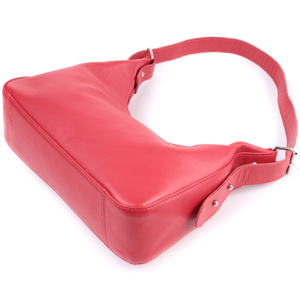 Яскрава сумка багет з регульованим ременем з гладкої натуральної шкіри Shvigel 22832 Червона Київ - фото 5