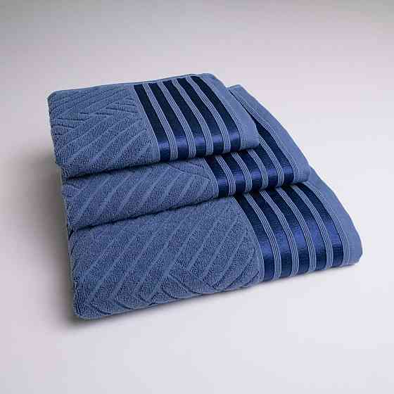 Набор махровых полотенец SOFT 3шт GM Textile 40х70см, 50х90см, 70х140см 500г/м2 (Синий) Сумы