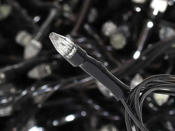 Гирлянда черный провод прозрачная конусная лампа 100LED (микс) LED100M-2 для дома и улицы Одесса