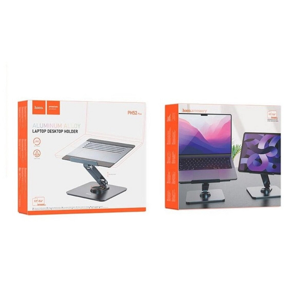 Підставка для ноутбука HOCO PH52 Might metal rotating tablet desktop holder Metal Gray Киев - изображение 5