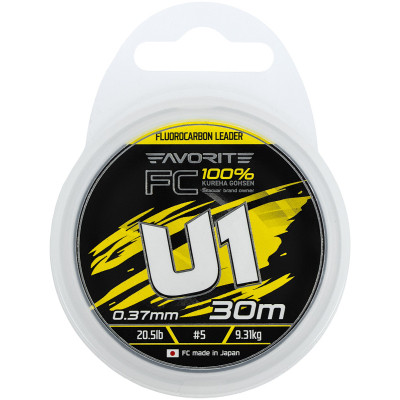Флюорокарбон Favorite U1 FC 30m 5.0/0.37mm 20.5lb/9.31kg (1693.12.17) Винница - изображение 2