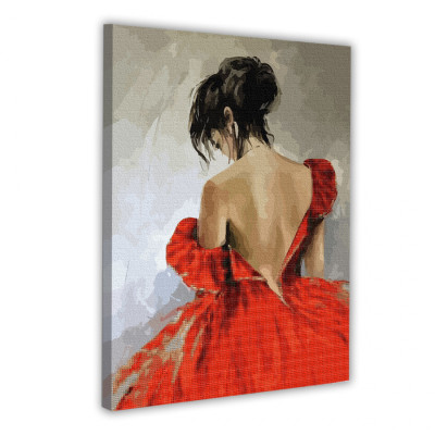 Картина по номерам Santi алмазна мозаїка Леді в червоному, 40*50см (954971) Винница - изображение 1