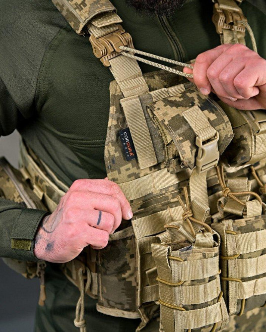 Якісна плитоноска 4 скидання з напашником Attack піксель ПП7564 Одеса - фото 8