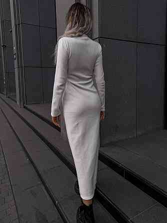 Жіноча стильна тепла сукня ангора рубчик Молочний Одеса