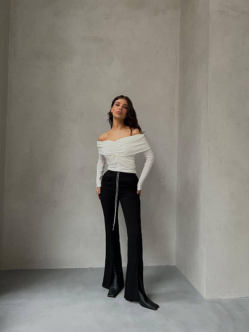 Женский романтичный топ с открытыми плечами рубчик мустанг Одесса - изображение 2