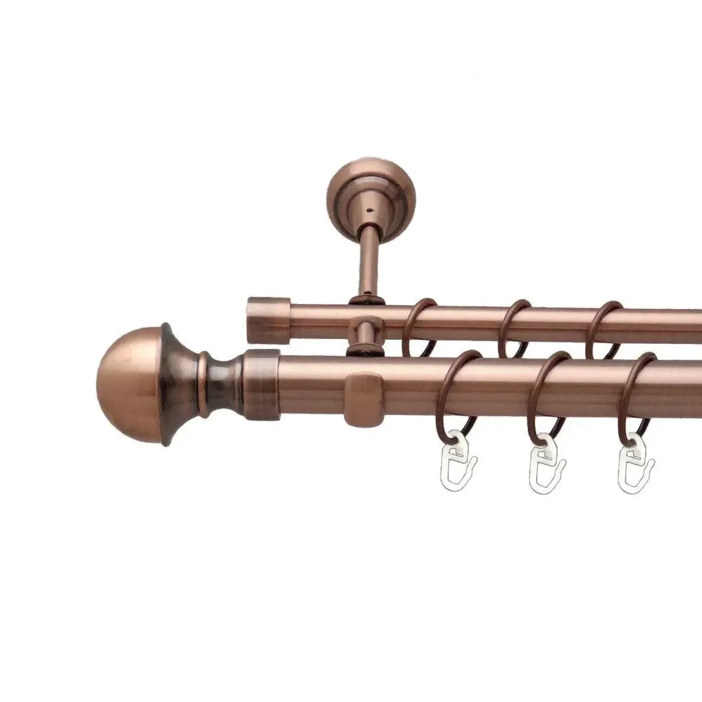 Карниз Orvit Бостон металевий дворядний відкритий гладка труба кільце металеве Мідь 25\16 мм 140 см Львов - изображение 1