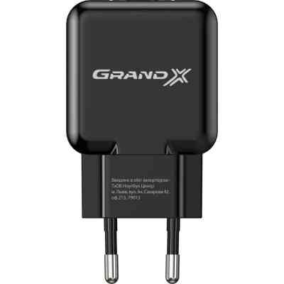 Зарядний пристрій Grand-X CH-03B (5V/2,1A) Black (CH-03B) Вінниця
