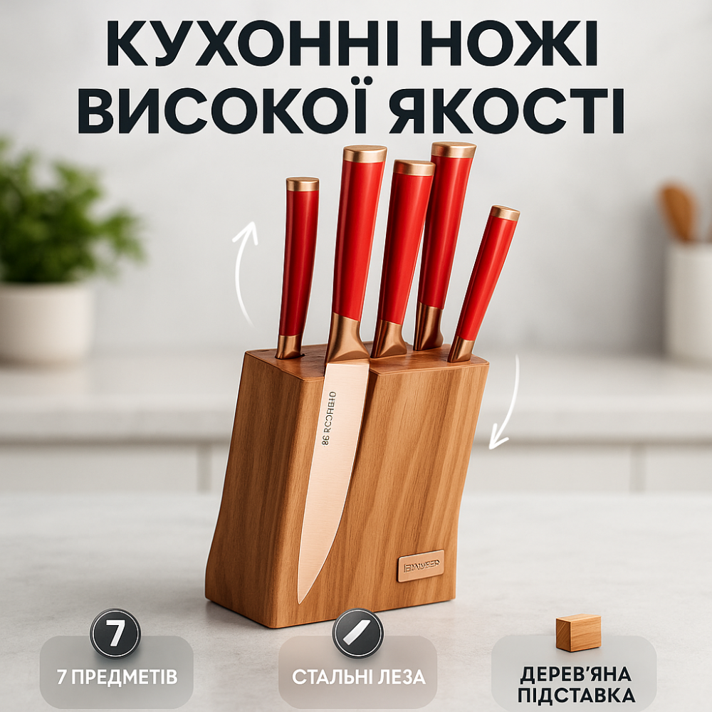 Кухонный нож из стали нержавейки, Набор ножей для каждой кухни, Топ лучших ножей для кухни AJ-46 Львов - изображение 13