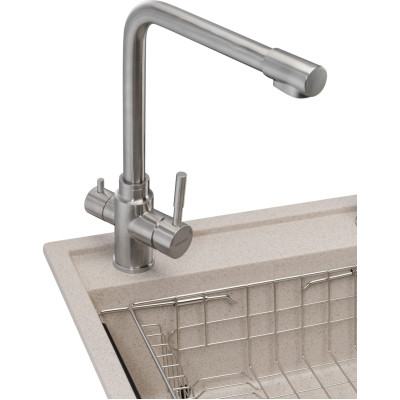 Мийка кухонна GRANADO Optimal Estella terra (+ змішувач Badalona LUX inox + дозатор Redondo inox + кошик+дошка) (ksg0203) Вінниця - фото 4