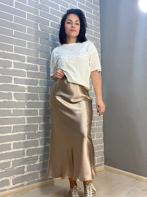 Спідниця жіноча 0222 шовкова довга максі бежева, бежевий, S Київ - фото 4