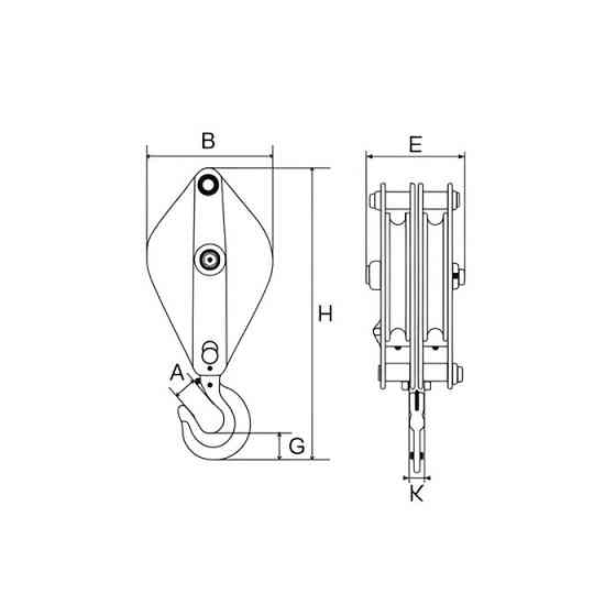 Блок двухроликовый с крюком 2,0 т Одесса