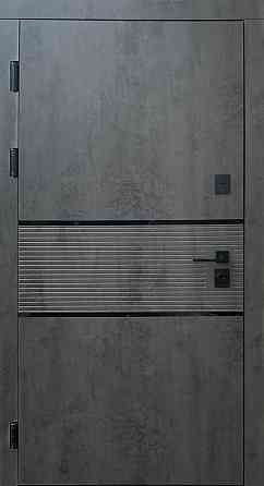 Форт-М Дверь квартирная модель Трио-Палермо, Бетон темный/Бетон снежный + зеркало Киев