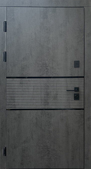 Форт-М Дверь квартирная модель Трио-Палермо, Бетон темный/Бетон снежный + зеркало Киев - изображение 1