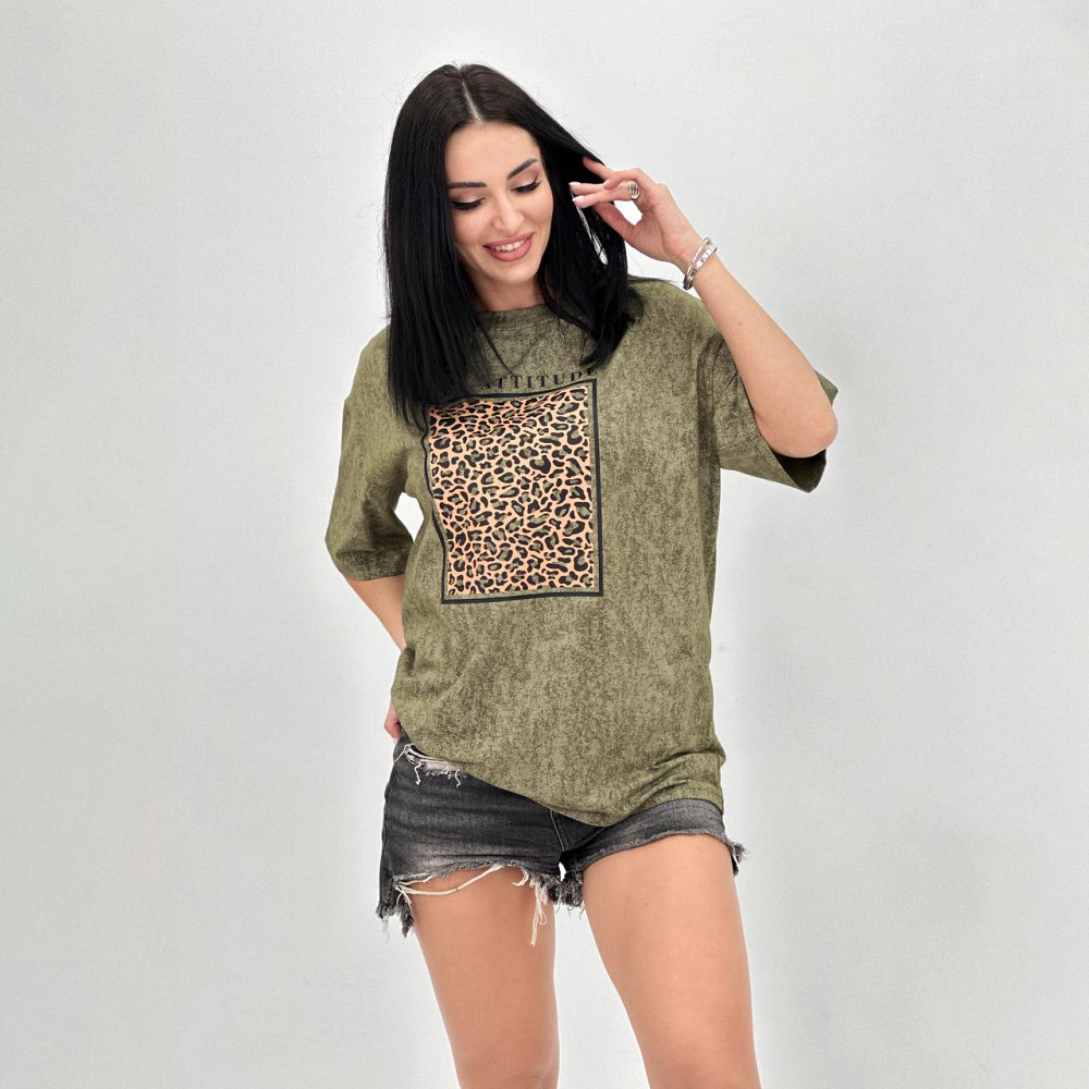 Жіноча футболка з анімалістичним принтом "Roar" (Турція) оптом від виробника | Норма і батал Київ - фото 2