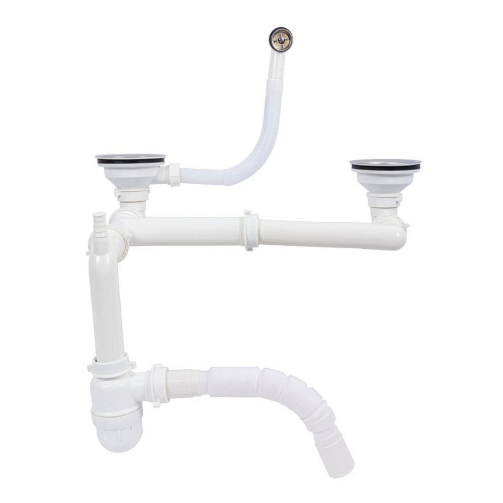 Сифон подвійний для гранітних мийок з переливом VALESO (арт. 840) Коломыя - изображение 1