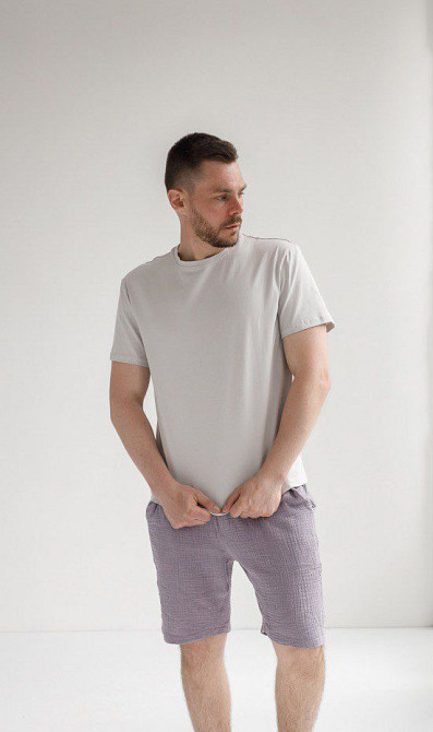 Мужские шорты муслиновые Темно-Серый S Харьков - изображение 2