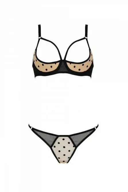 Комплект MARINA SET WITH OPEN BRA beige XXL/XXXL - Passion Львів - фото 3