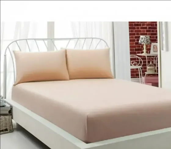 кремовая Простынь махровая на резинке с наволочками Anisa (220х240+30 см) Коломия