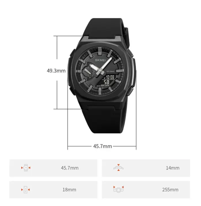 Годинник чоловічий наручний Skmei 2091 (Чорний з сірим) Київ - фото 8