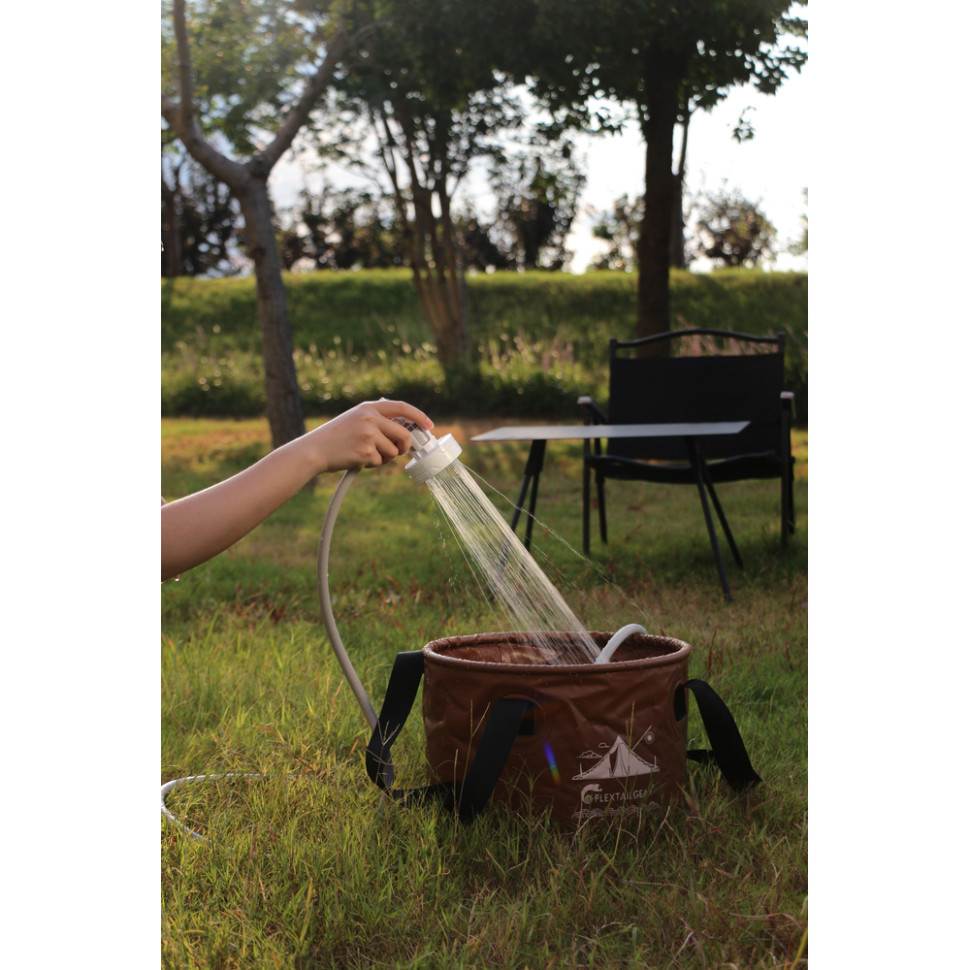 Душ портативний з насосом на акумуляторі Flextail Max Shower із чохлом, білий Київ - фото 11