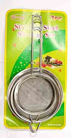 Сито металеве набір 3шт СЕРЕДНІЙ /діаметри 10см 12см 13,5см Дніпро