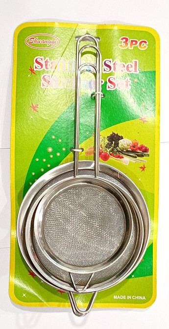 Сито металлическое набор 3шт СРЕДНИЙ /диаметры 10см 12см 13,5см Днепр - изображение 1