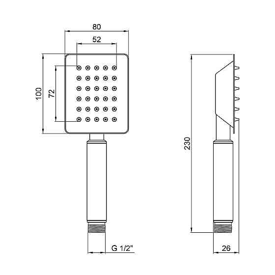 Лійка для душу Kroner KRP Edelstahl Kubus - ESG700 Київ